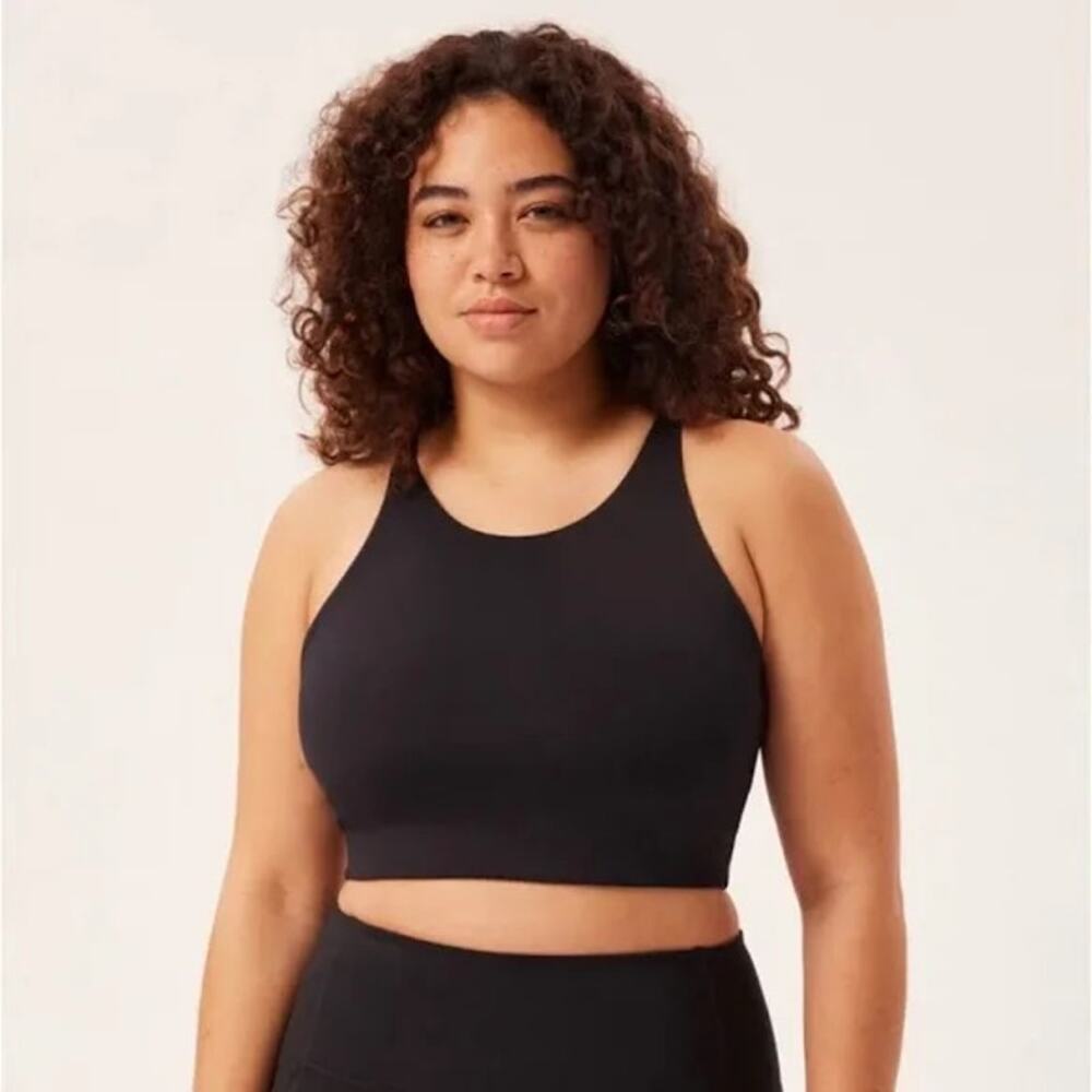 Girlfriend Collective's Topanga Black Sports Bra Size Large